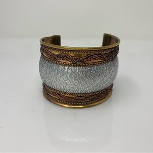 Silver and Bronze Cuff Bracelet
